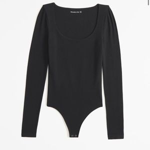 Abercrombie black scoop neck thong bodysuit. Size medium. Never worn.